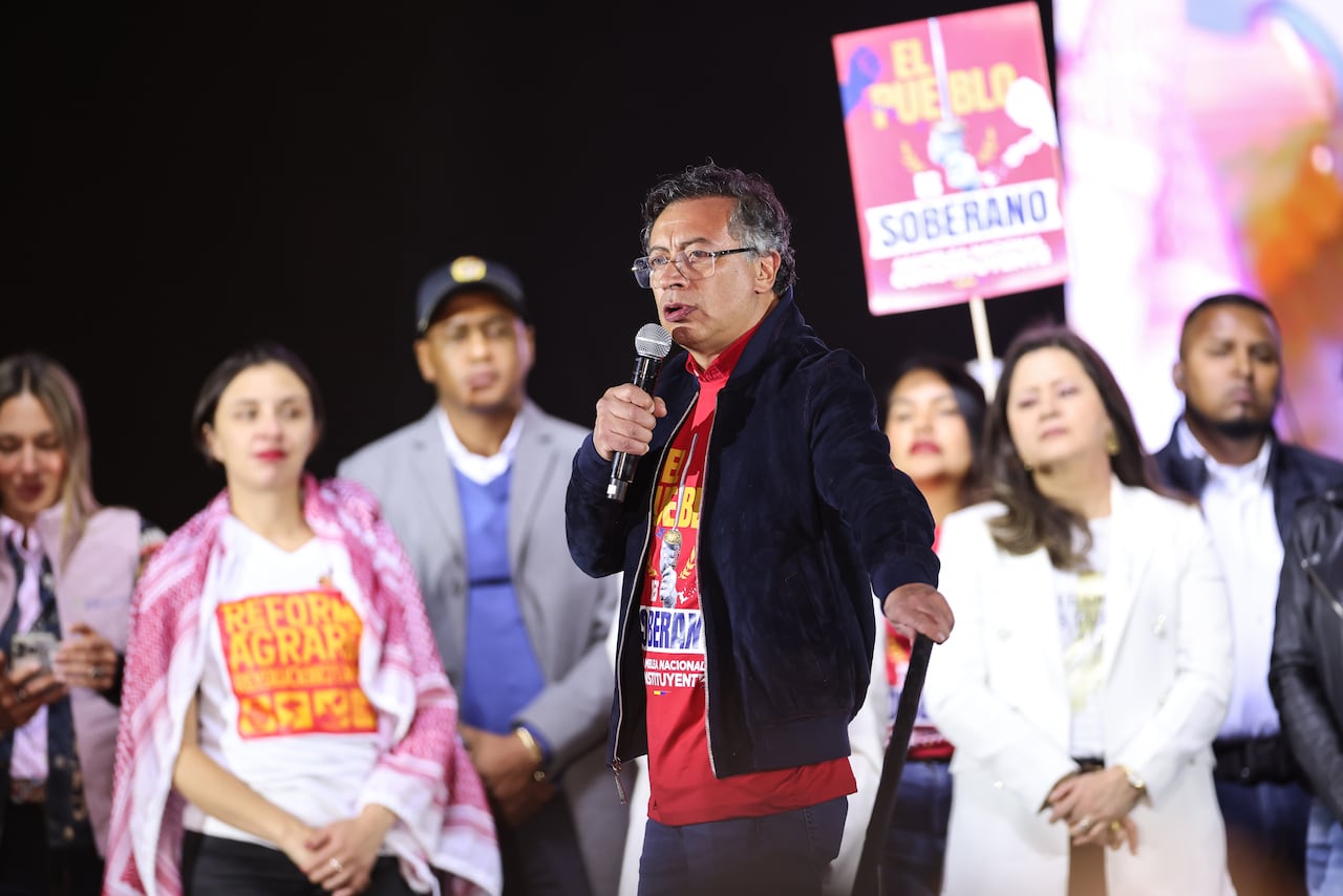 Presidente Gustavo Petro en la Plaza de Bolívar.