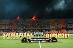 Imágenes del previo del partido entre Independiente Medellín y Flamengo por la Copa Libertadores.