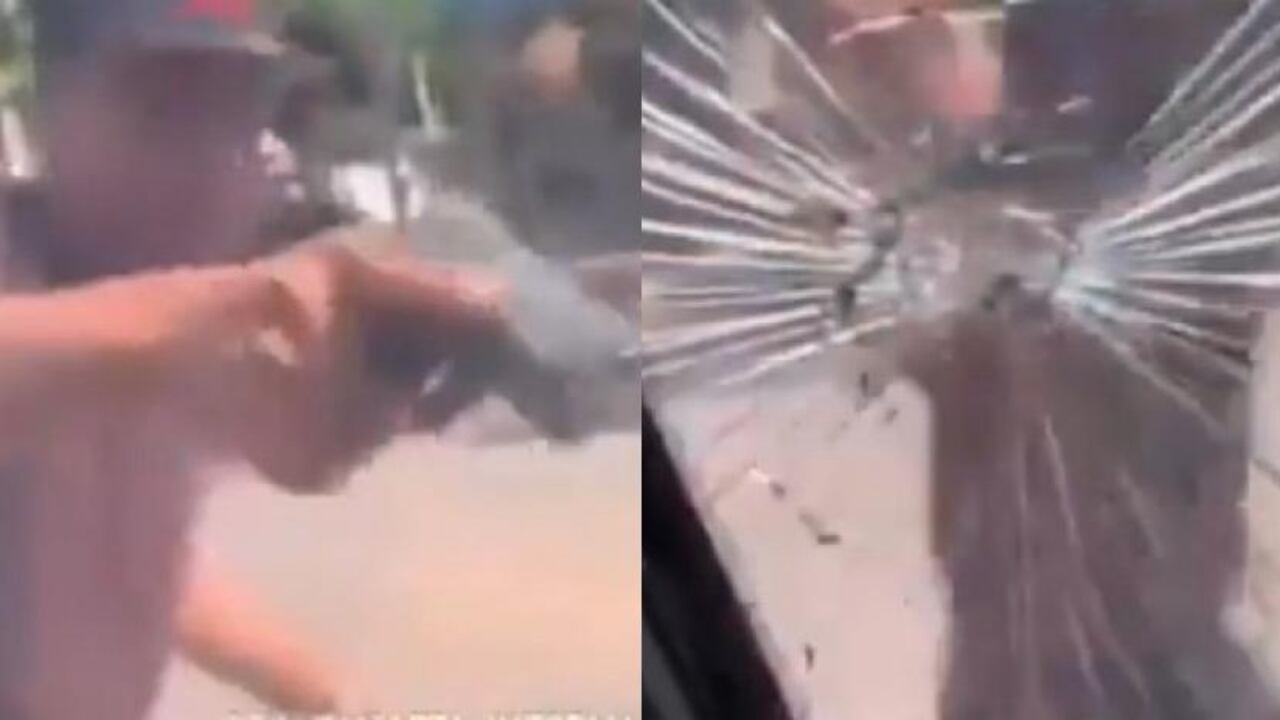 Así quedó la camioneta blindada.