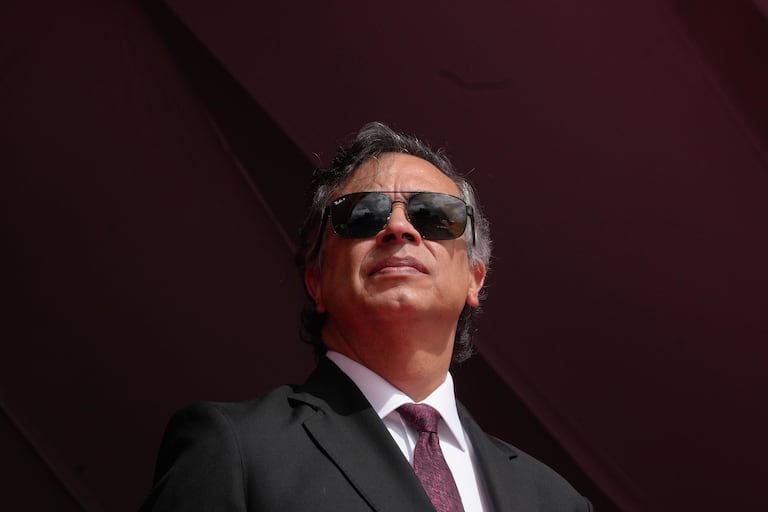 El presidente Gustavo Petro durante el Desfile Militar del 20 de julio en Bogotá.