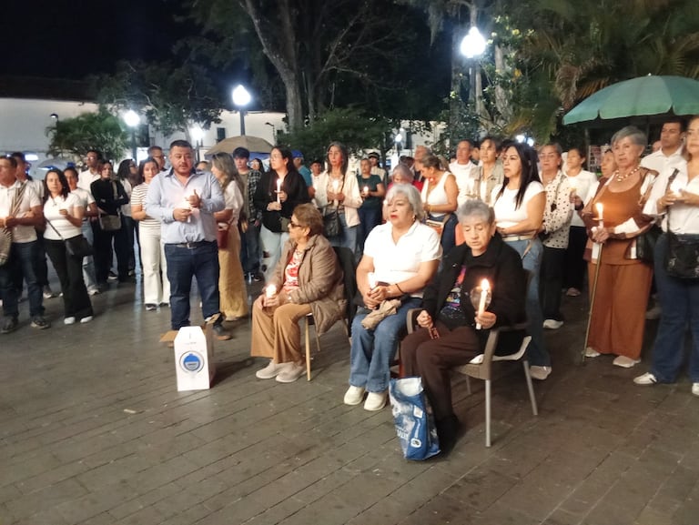 Durante la concentración, Luis Felipe Revelo, hijo de la comerciante, agradeció el respaldo recibido por parte de la ciudadanía y pidió que continúen las manifestaciones de apoyo hasta lograr el regreso de su madre.