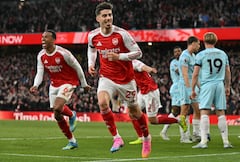 Kai Havertz celebrando su gol en el partido entre Arsenal vs. Burnley.