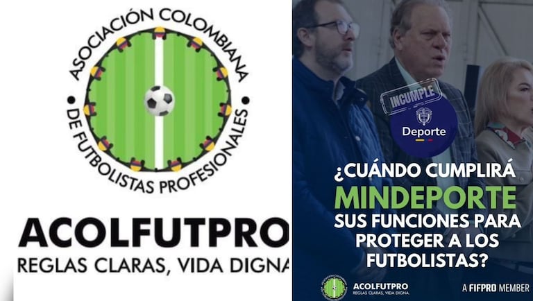ACOLFUTPRO señala que el Ministerio del Deporte incumple las funciones de inspección, vigilancia y control.