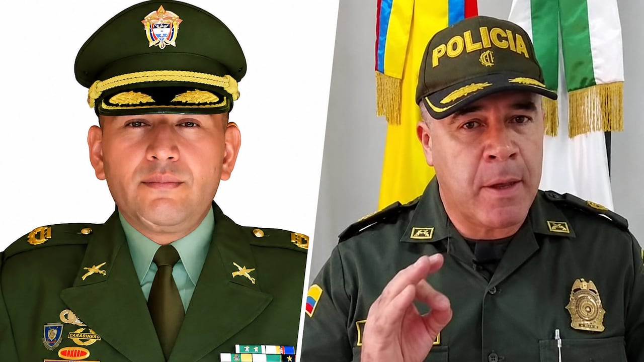 El coronel coronel Amaury Linsay Aguilera, nuevo comandante de la Policía Valle y el Coronel Néstor Armando Piñeda Castellanos, nuevo comandante de la Policía en Cali.
