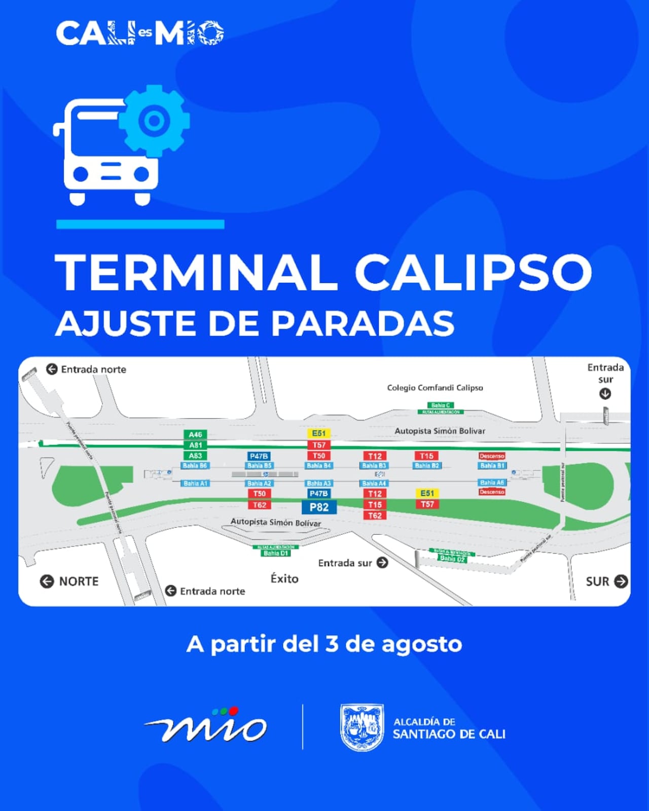 MIO reorganiza paradas en tres terminales para facilitar las conexiones y mejorar la movilidad de los usuarios