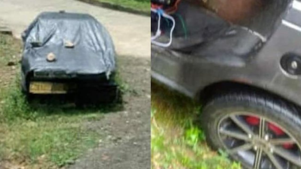 Los alzados en armas aprovecharon que el carro estaba abandonado para después introducirle un cilindro con unos cables, al parecer elementos usados para la detonación de explosivos.