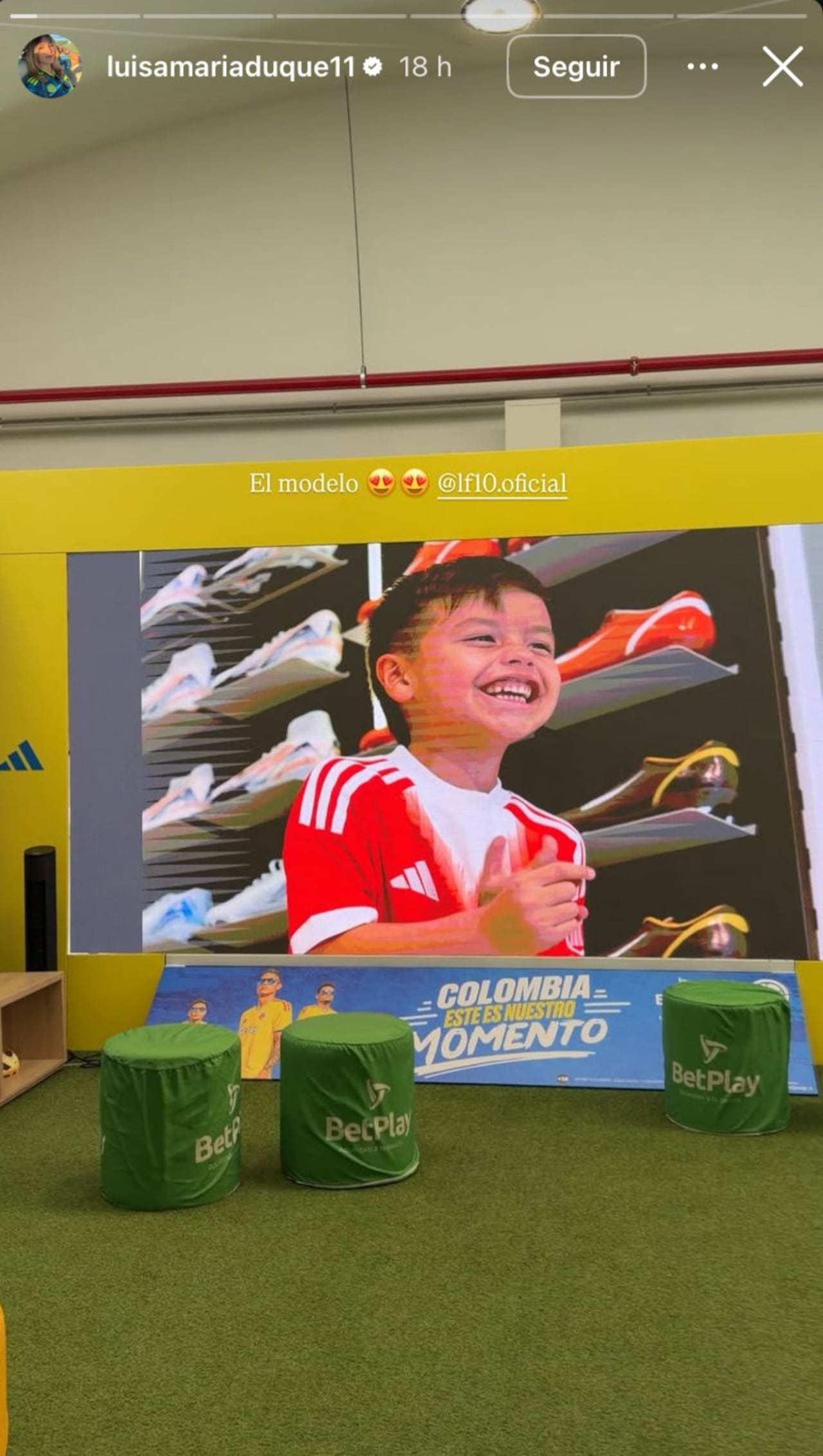 Luisa María Duque, novia de James Rodríguez, publicó la imagen del pequeño, con un mensaje.