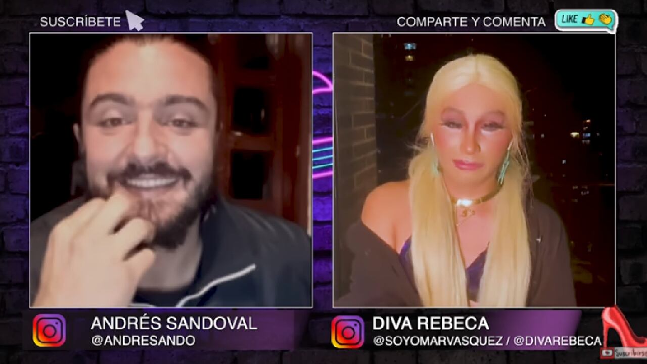 Andrés Sandoval en Diva Rebeca. Pantallazo de YouTube @Soyomarvasquez