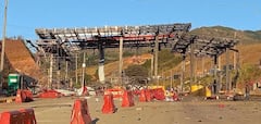 Peaje Mondomo, entre Popayán y Santander de Quilichao, destruido por un ataque terrorista.