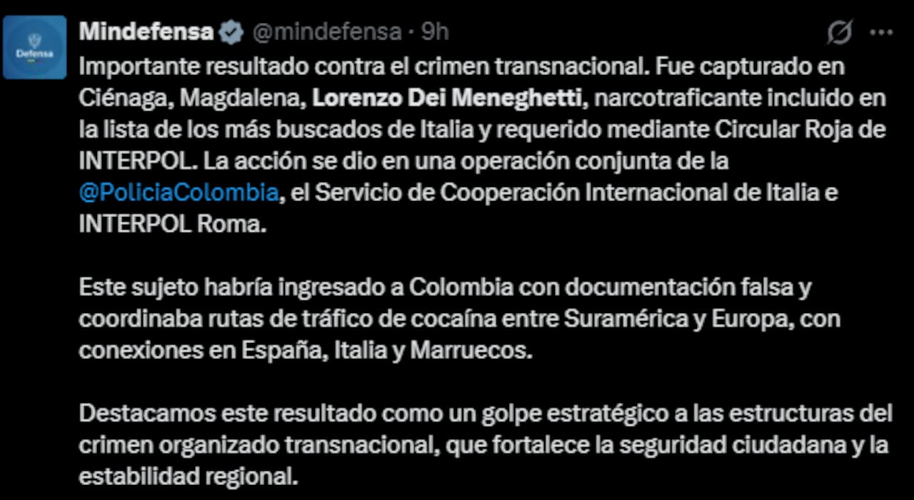 El ministro de Defensa, Pedro Sánchez, confirmó la noticia desde Barrancabermeja.