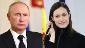 Vladimir Putin , presidente de Rusia - y Sanna Marín Primera ministra de Finlandia