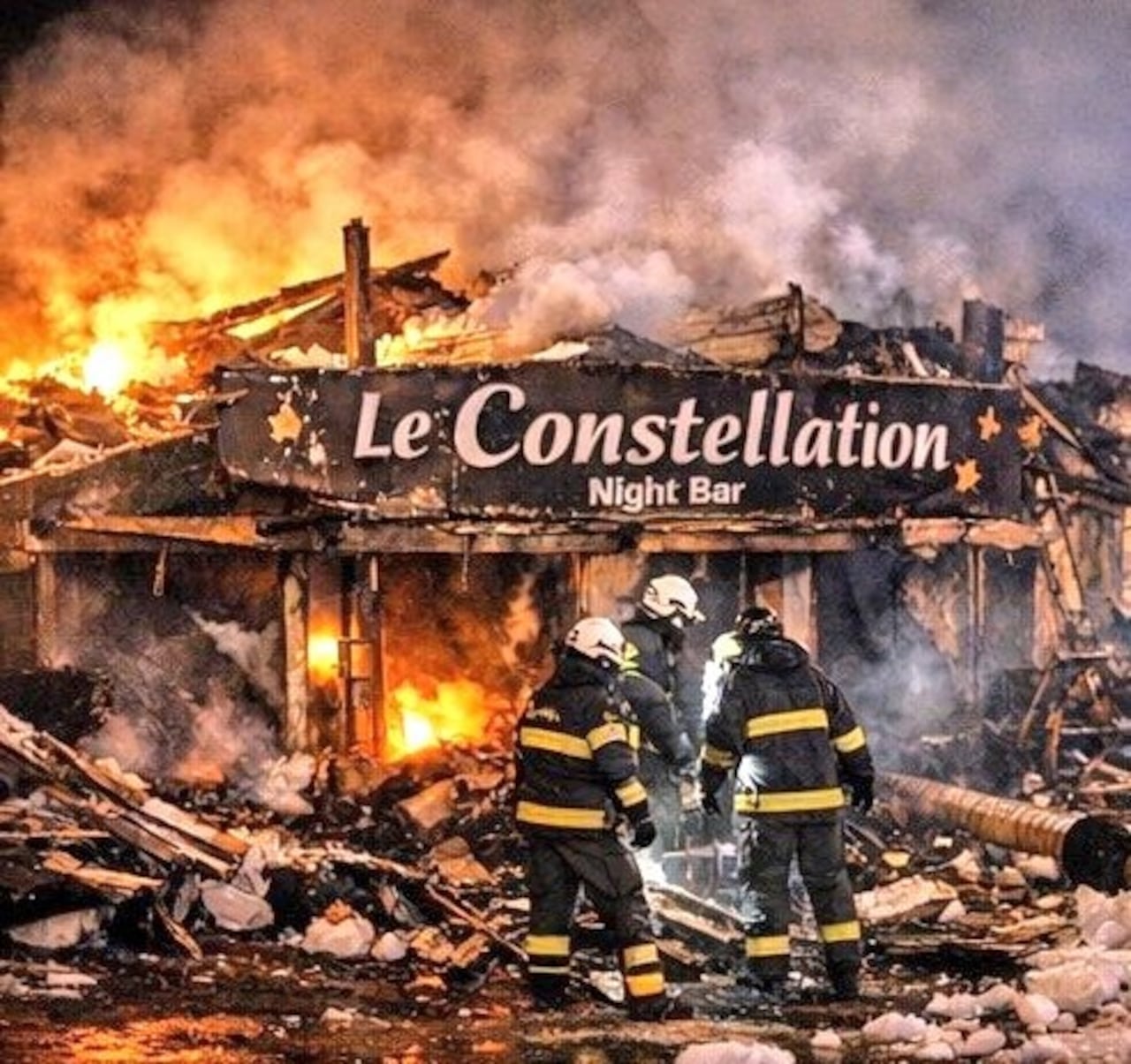 Imágenes captan el instante en que un incendio se desata en el interior del bar Le Constellation en Crans-Montana (Suiza), durante la celebración de Año Nuevo, provocando una tragedia con múltiples víctimas.