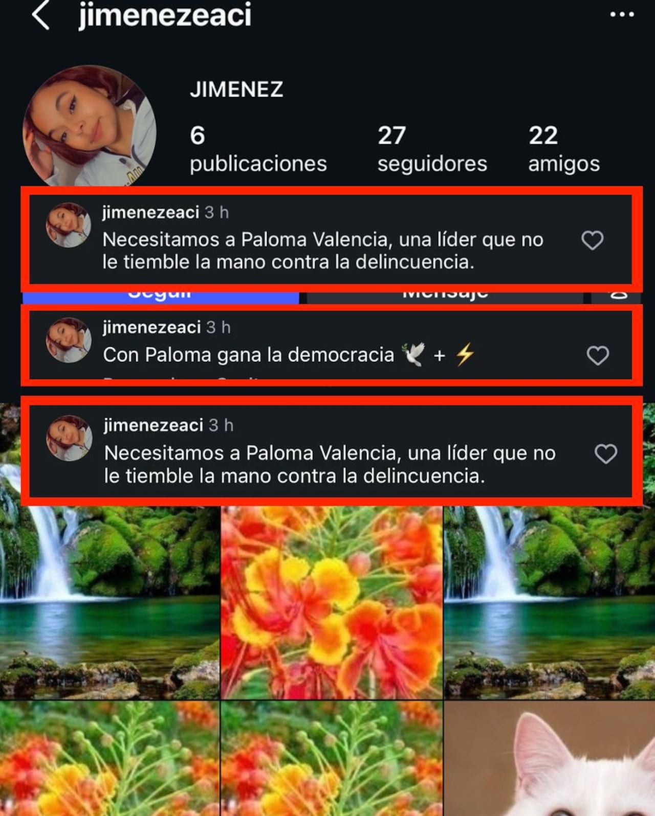 Esta es otra de las evidencias presentadas por el equipo de Fajardo.