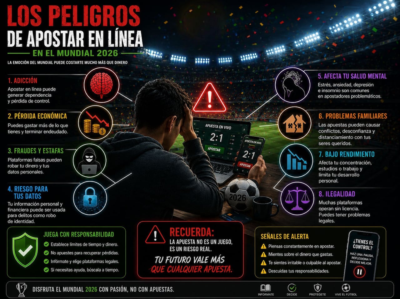 Los peligros de apostar en línea.