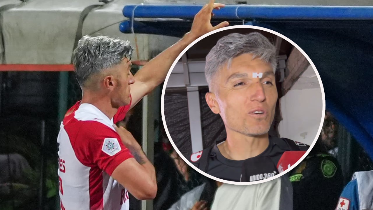 Daniel Torres fue agredido durante el partido de Medellín vs. Santa Fe en el Estadio Ditaires