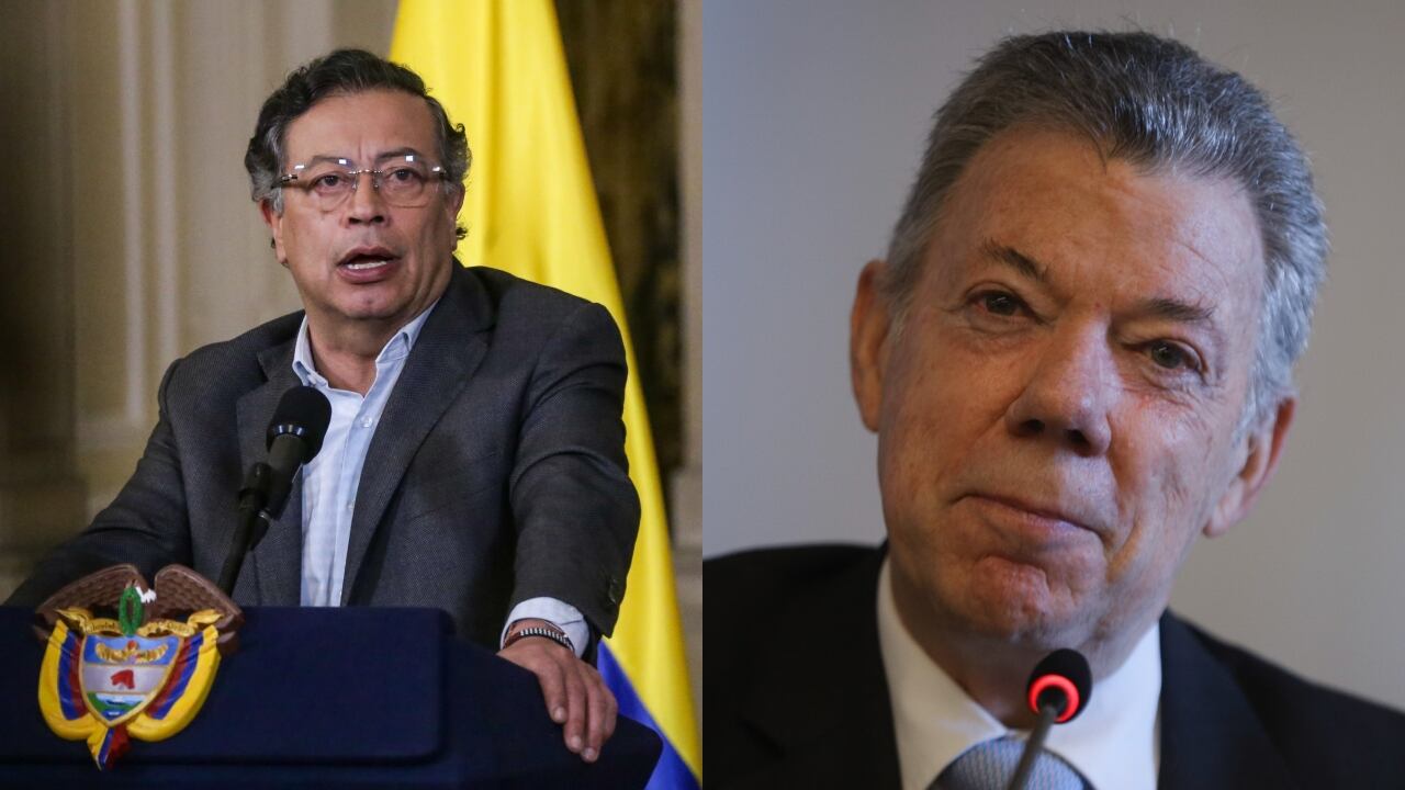Gustavo Petro y Juan Manuel Santos.