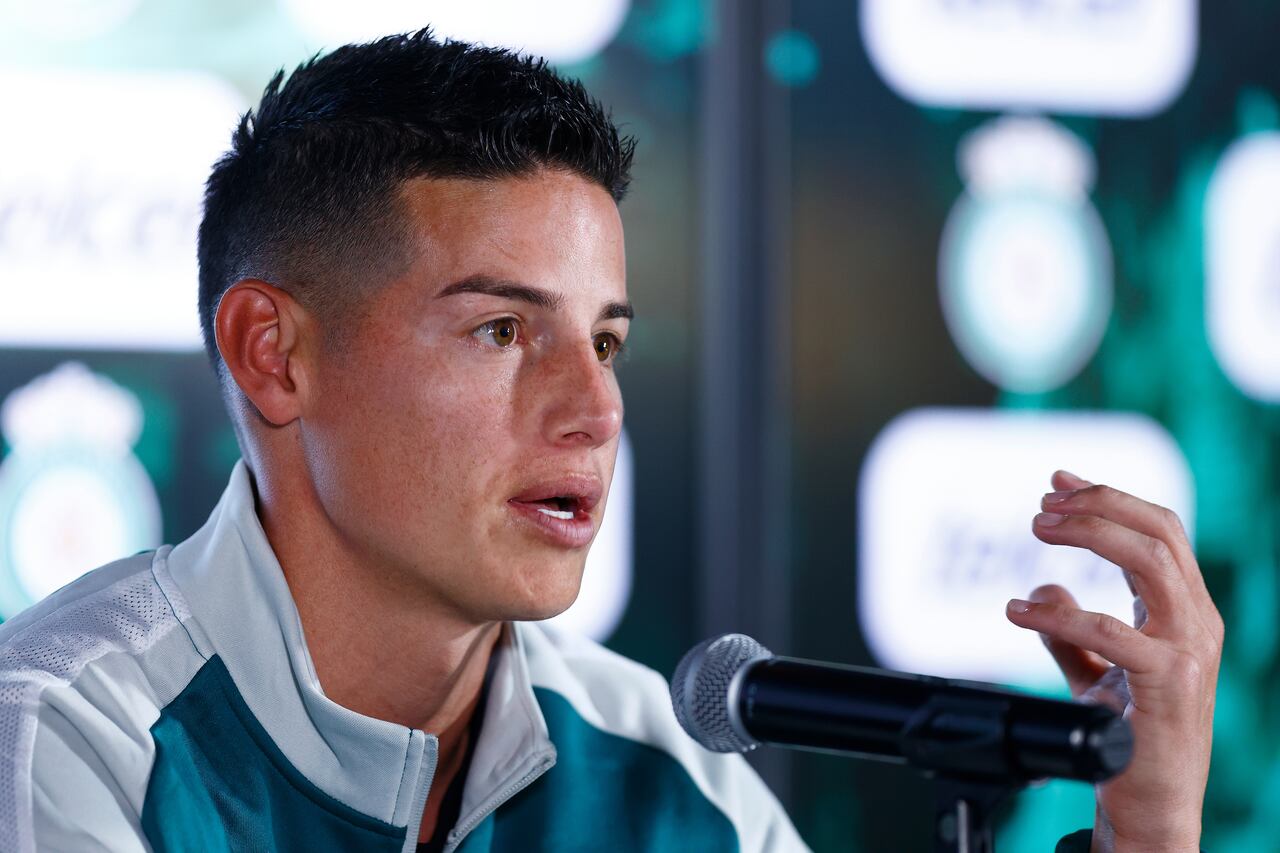 LEON, MEXICO - JANUARY 14: James Rodriguez speaks in a press conference during a presentation as new player of Club Leon at La Esmeralda clubhouse on January 14, 2025 in Leon, Mexico. (Photo by Leopoldo Smith/Getty Images)LEON, MEXICO - JANUARY 14: James Rodriguez speaks in a press conference during a presentation as new player of Club Leon at La Esmeralda clubhouse on January 14, 2025 in Leon, Mexico. (Photo by Leopoldo Smith/Getty Images)
