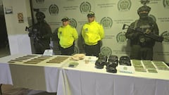 Los 15 kilogramos de heroína, ampolletas de fentanilo y 500 cartuchos hallados por las autoridades en la zona rural de Buesaco, Nariño.
