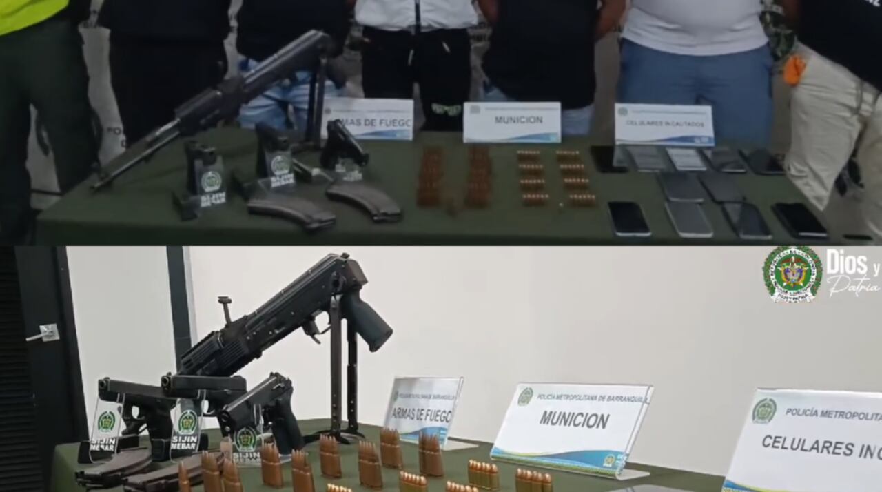 Armamento incautado a los capturados.