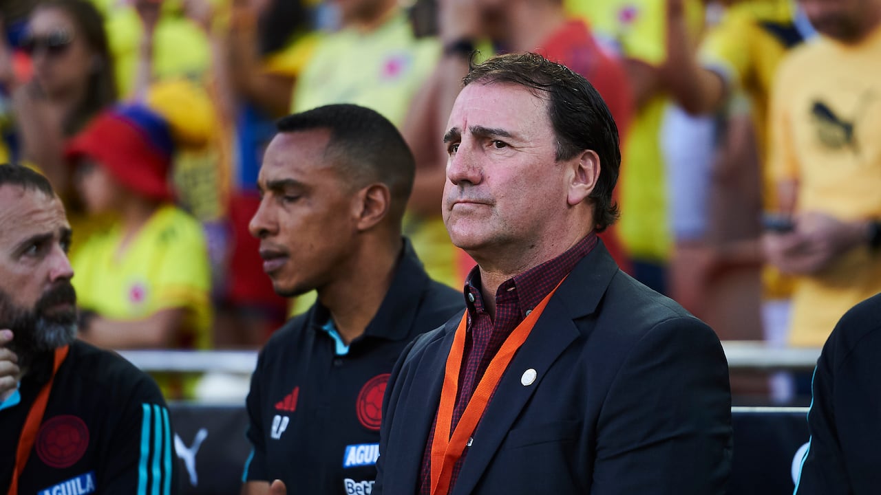 VALENCIA, SPAIN - JUNE 16: head coach Nestor Lorenzo of Colombia looks on prior to the International Friendly match between Colombia and Iraq at Estadio Mestalla on June 16, 2023 in Valencia, Spain. (Photo by Maria Jose Segovia/DeFodi Images via Getty Images)