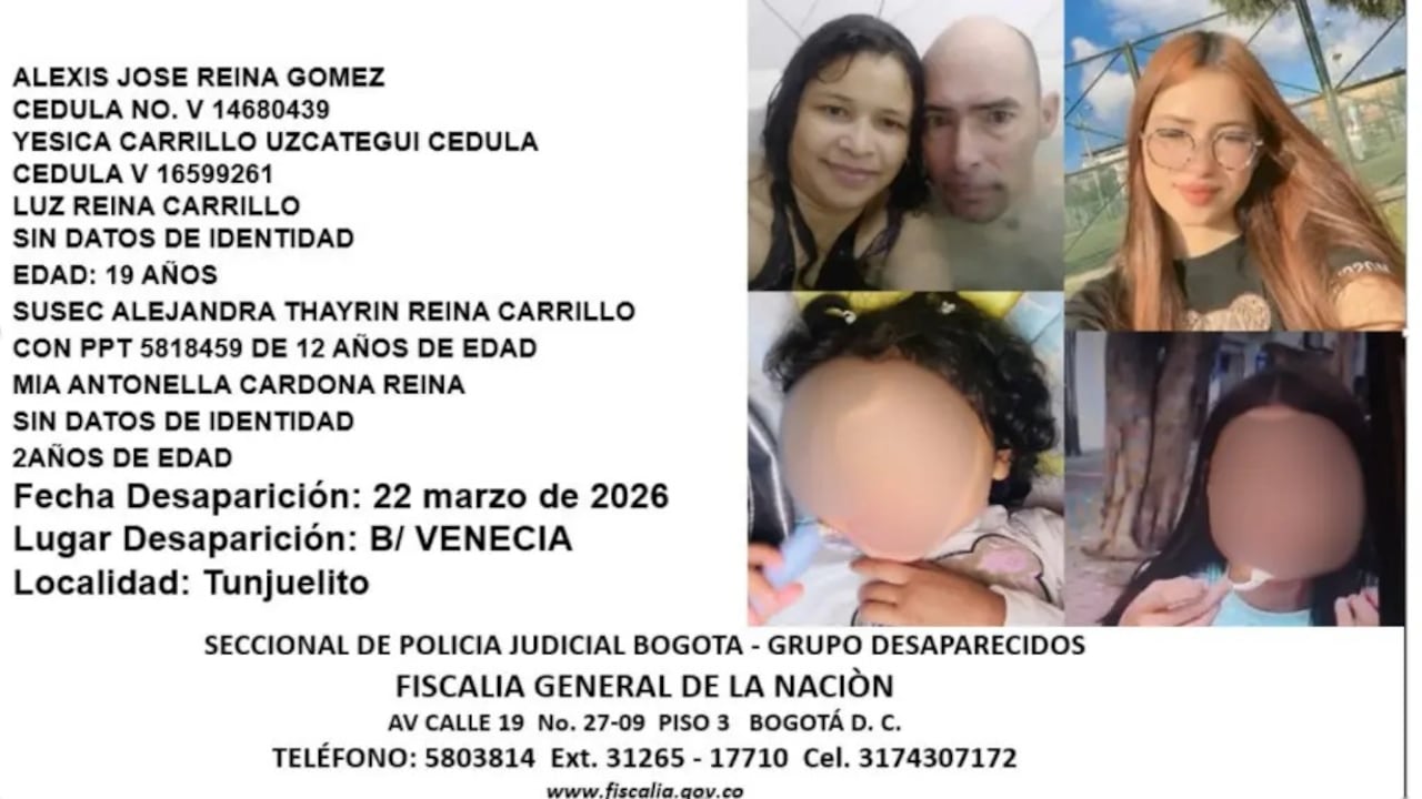 La familia residía en el barrio Fátima, pero fue vista por última vez en el barrio Venecia.