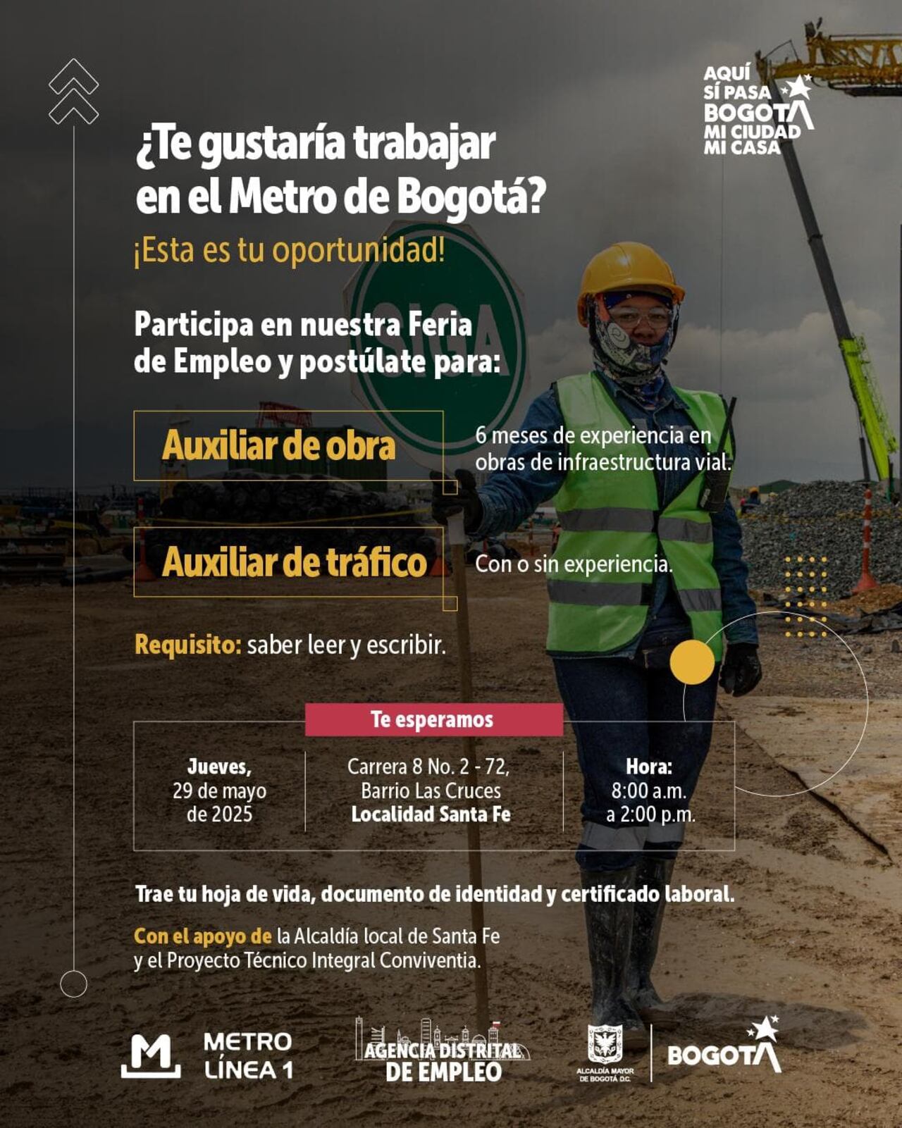 Para acceder a las vacantes laborales no se requieren intermediarios o pago de dineros.