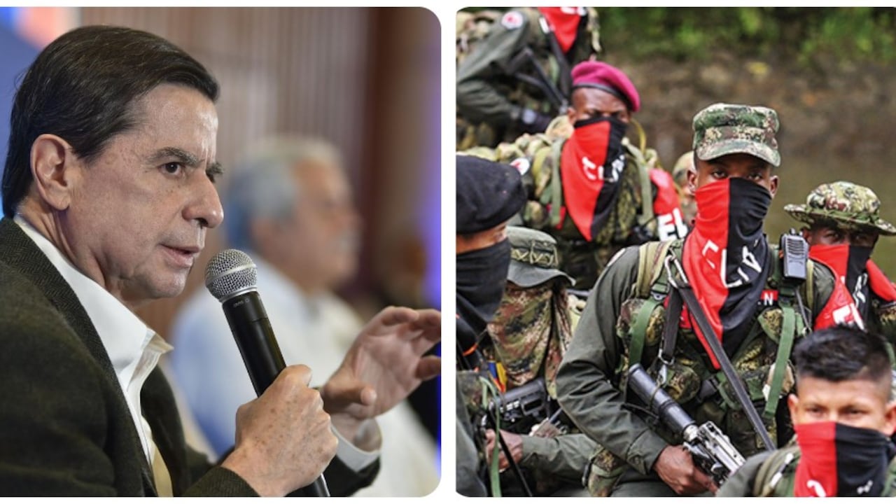 El ministro del Interior, Juan Fernando Cristo, y el ELN.