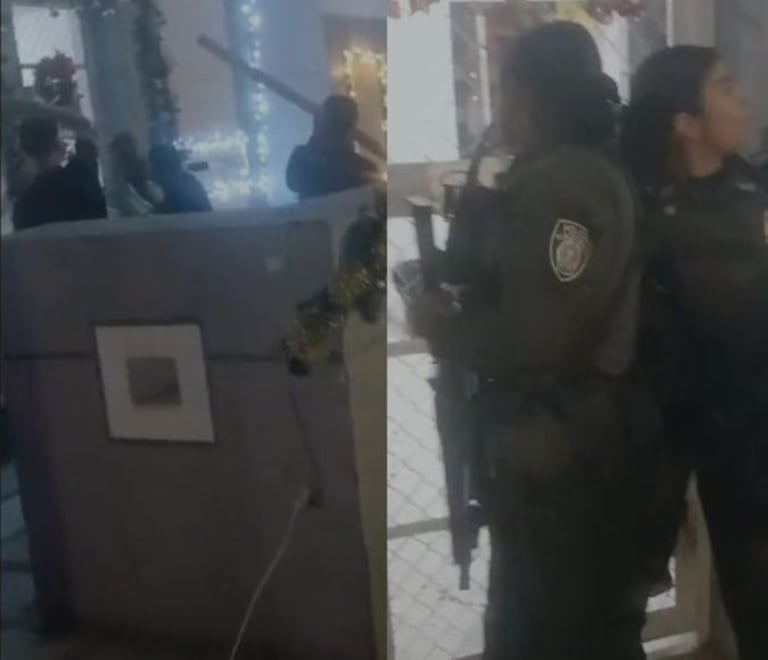 Las dos uniformados terminaron acorraladas y golpeadas reiteradamente por varios sujetos, incluso les dispararon durante este ataque.