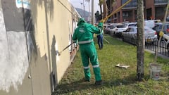 El puente vehicular de la Calle 5 con Carrera 10, en el centro de Cali, fue pintado con un mural que posteriormente fue borrado por la Alcaldía.