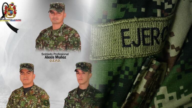 Las víctimas fueron identificadas como Alexis Muñoz, Luis Mauricio Morales Leal y Josué David Uribe Chinchilla. El Ministerio de Defensa aseguró que las operaciones militares continúan en la zona.