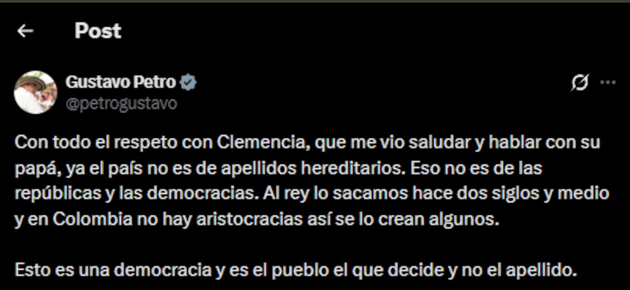 El mandatario aseguró que el país se rige por la democracia y no por los apellidos.