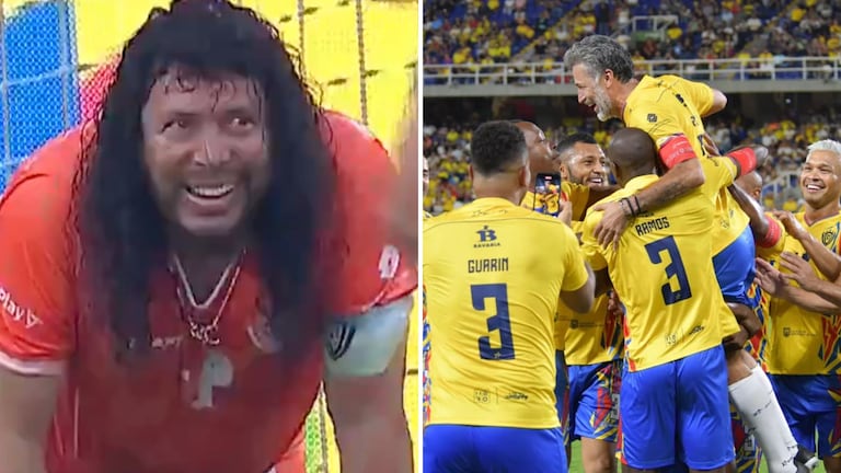 René Higuita revivió el "escorpión" en el partido de despedida de Yepes en Cali
