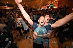 Reacción de los jugadores del Arsenal al coronarse campeones de la Premier League.