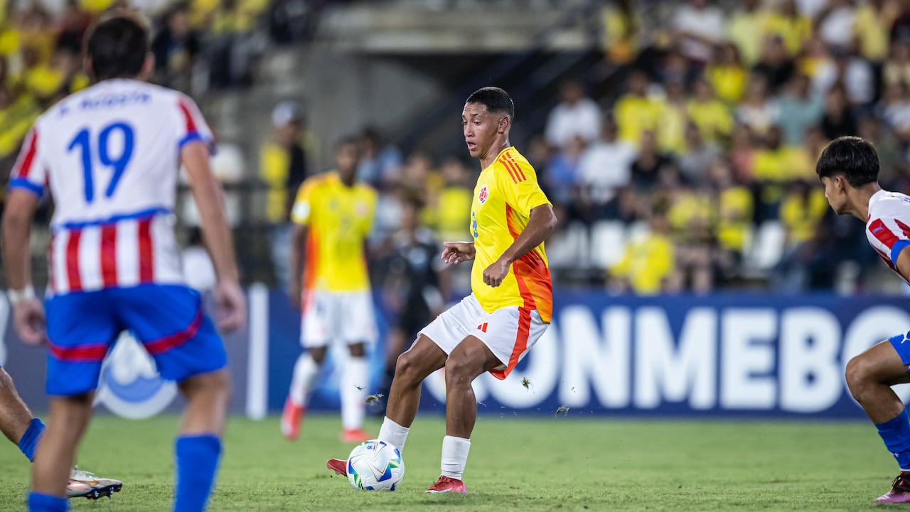 Imagen del partido entre Colombia y Paraguay, por el Sudamericano Sub-17 de Colombia 2025.