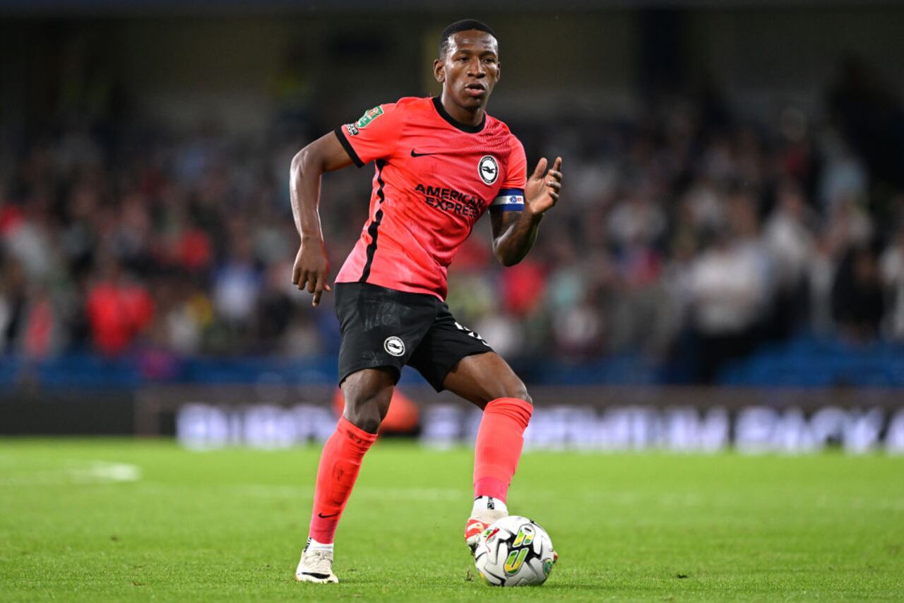 LONDON, ENGLAND - SEPTEMBER 27: Pervis Estupinan of Brighton in action during the Carabao Cup Third Round match between Chelsea and Brighton & Hove Albion at Stamford Bridge on September 27, 2023 in London, England. (Photo by Mike Hewitt/Getty Images)