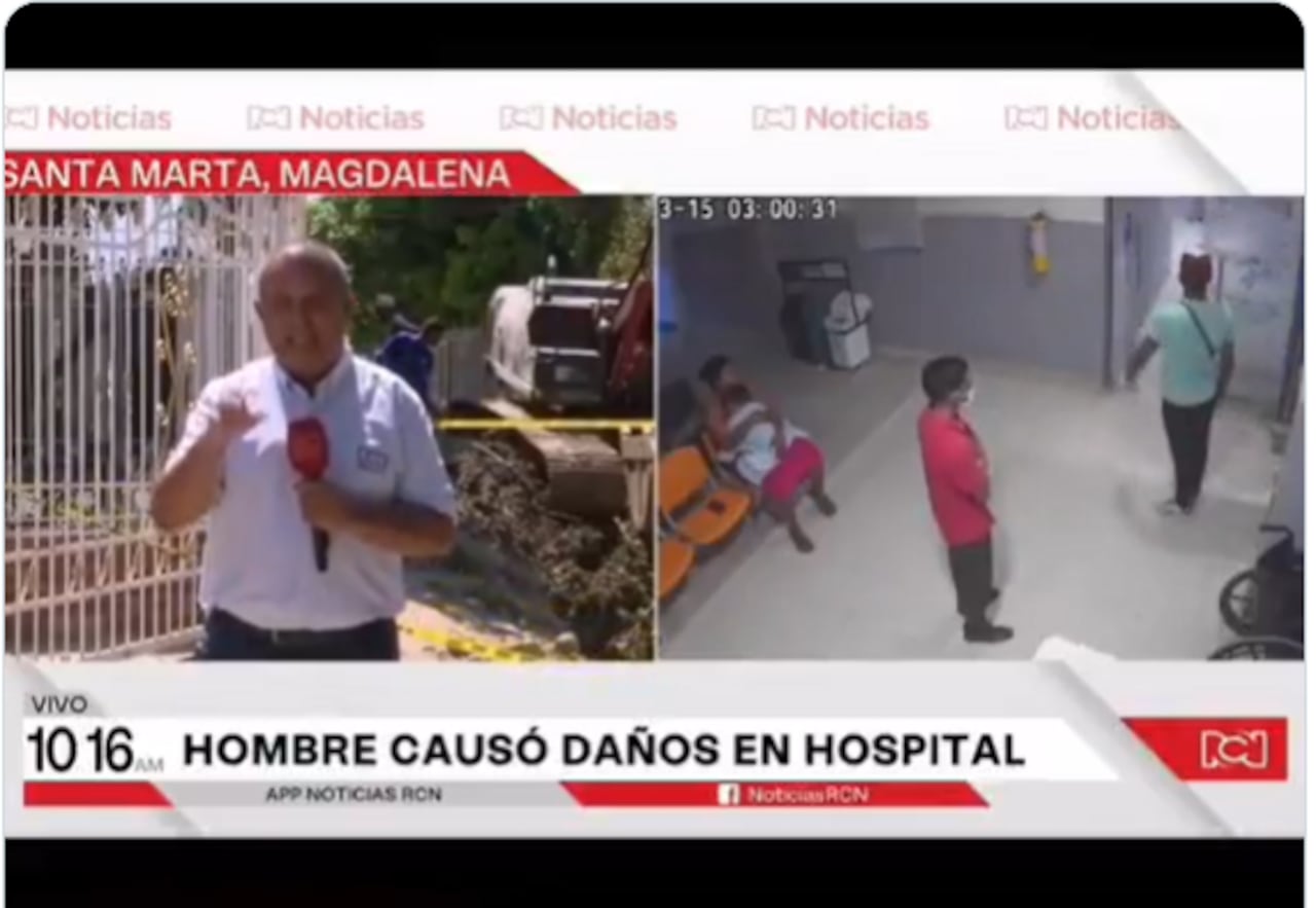 Hombre en estado de embriaguez ataca un centro hospitalario.
