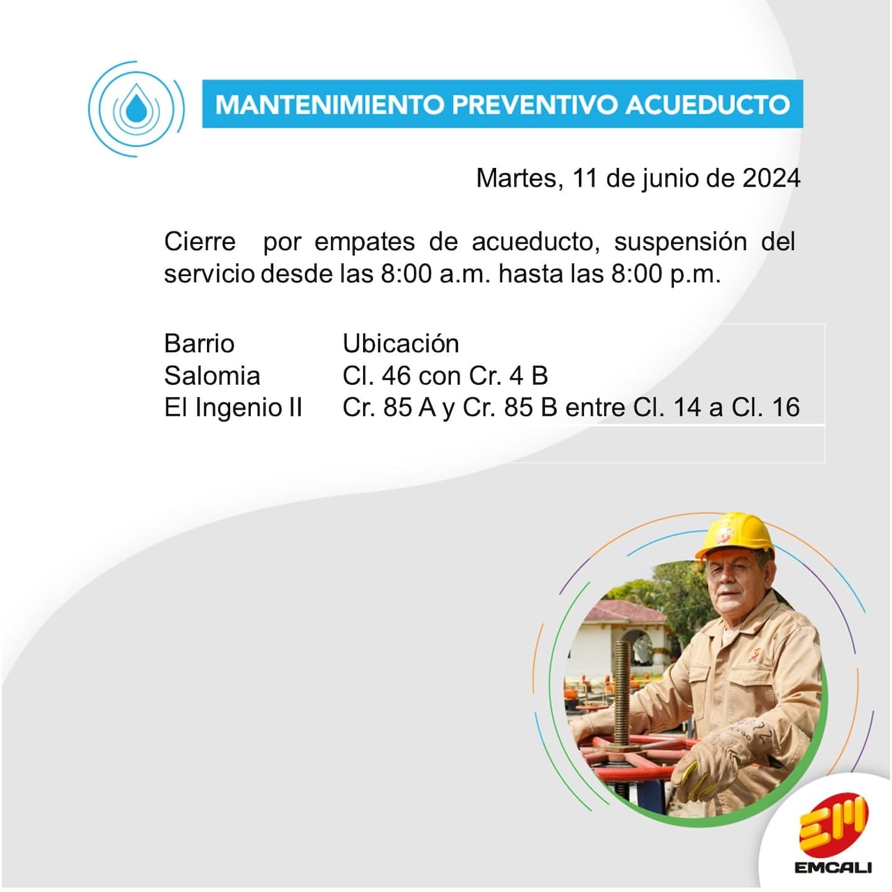 Mantenimiento preventivo de la red de acueducto - 11 de junio