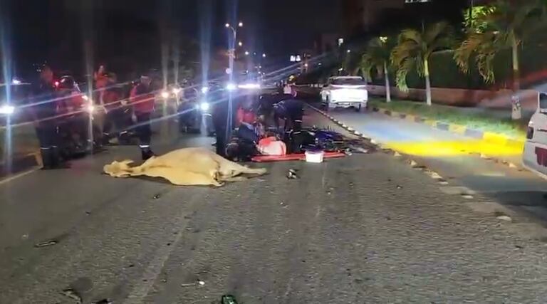 Imagen del accidente de la Calle 18 con Carrera 115 de la noche del 7 de marzo de 2026.