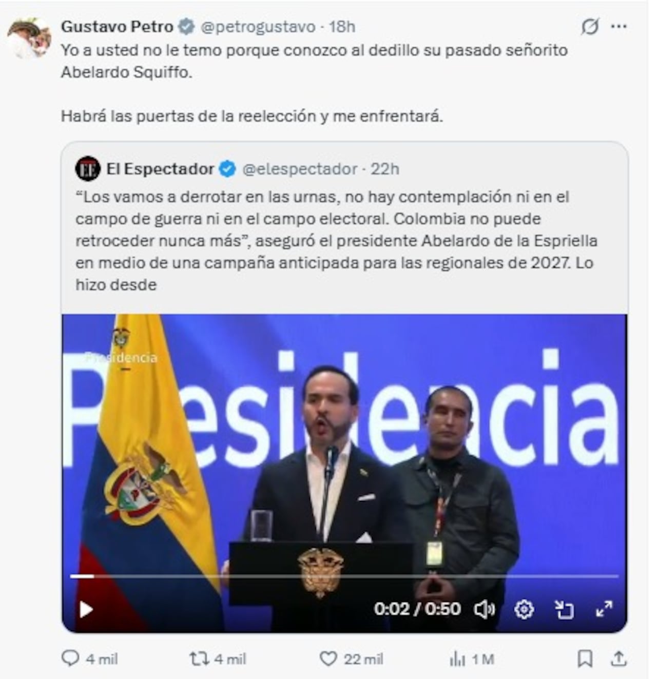 Petro plantea escenario de reelección y recibe críticas
