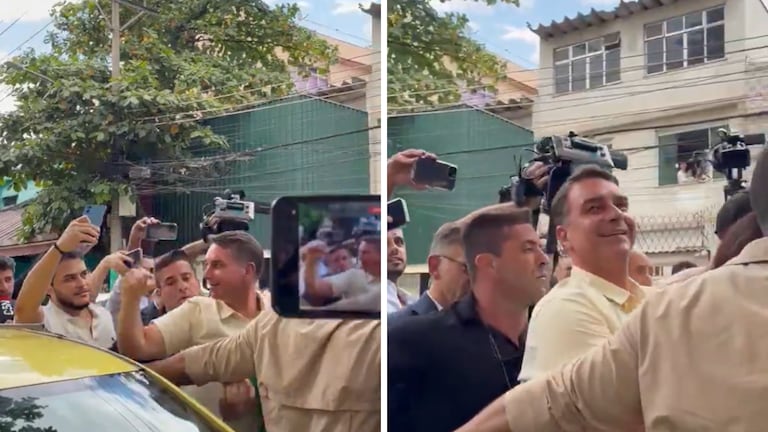El candidato del Partido Liberal se prepara para votar y hablar con la prensa.