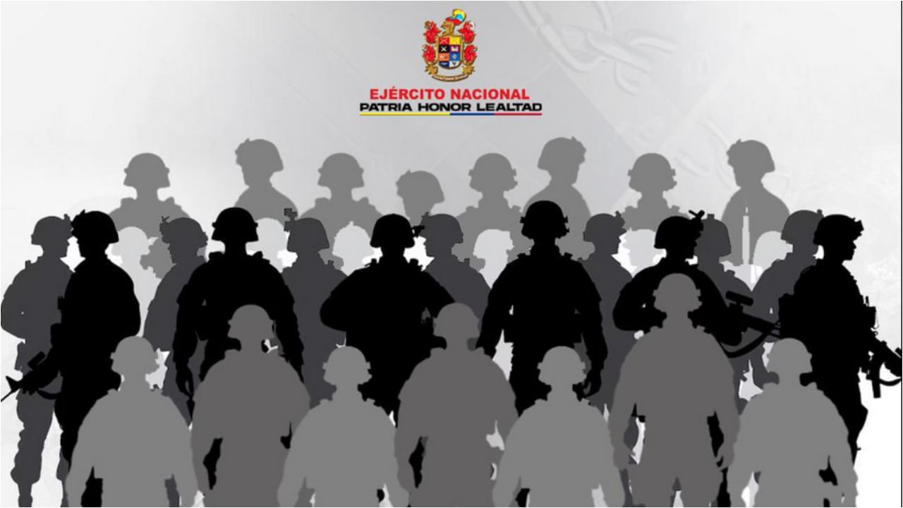 La fotografía que publicó el Ejército Nacional exigiendo la libertad de los uniformados secuestrados