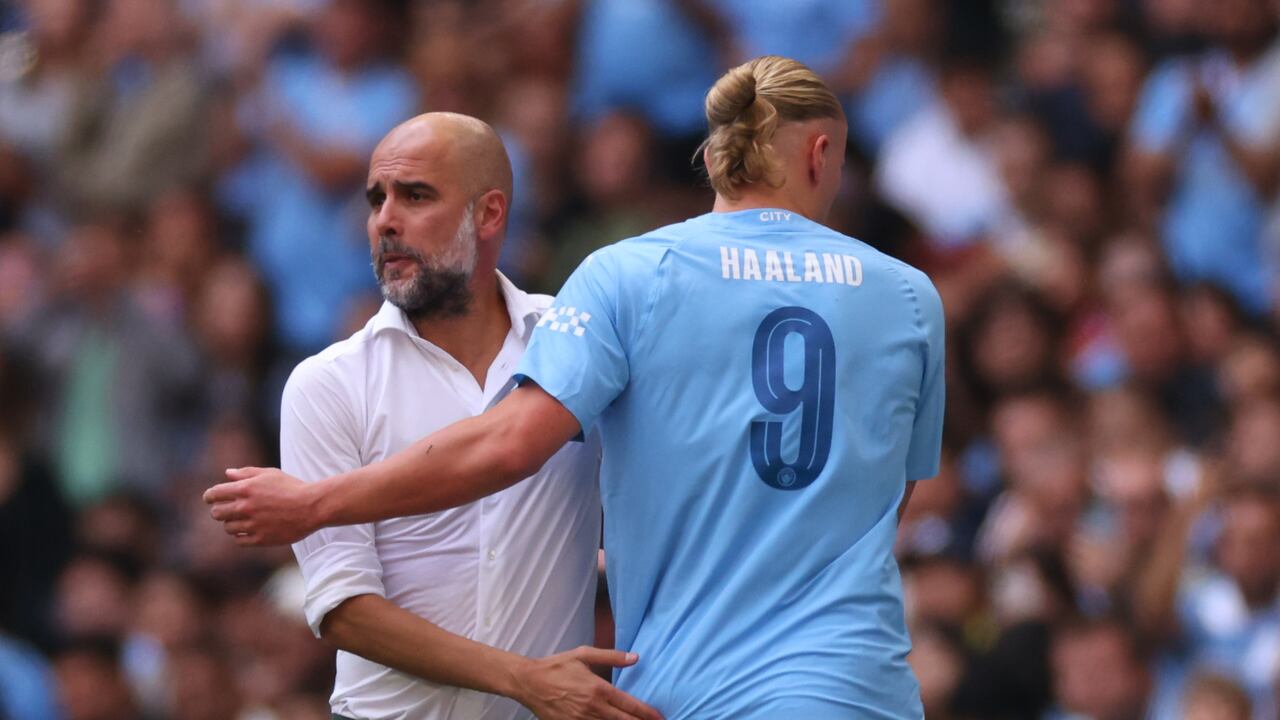 Haaland en la sustitución del partido de la Community Shield