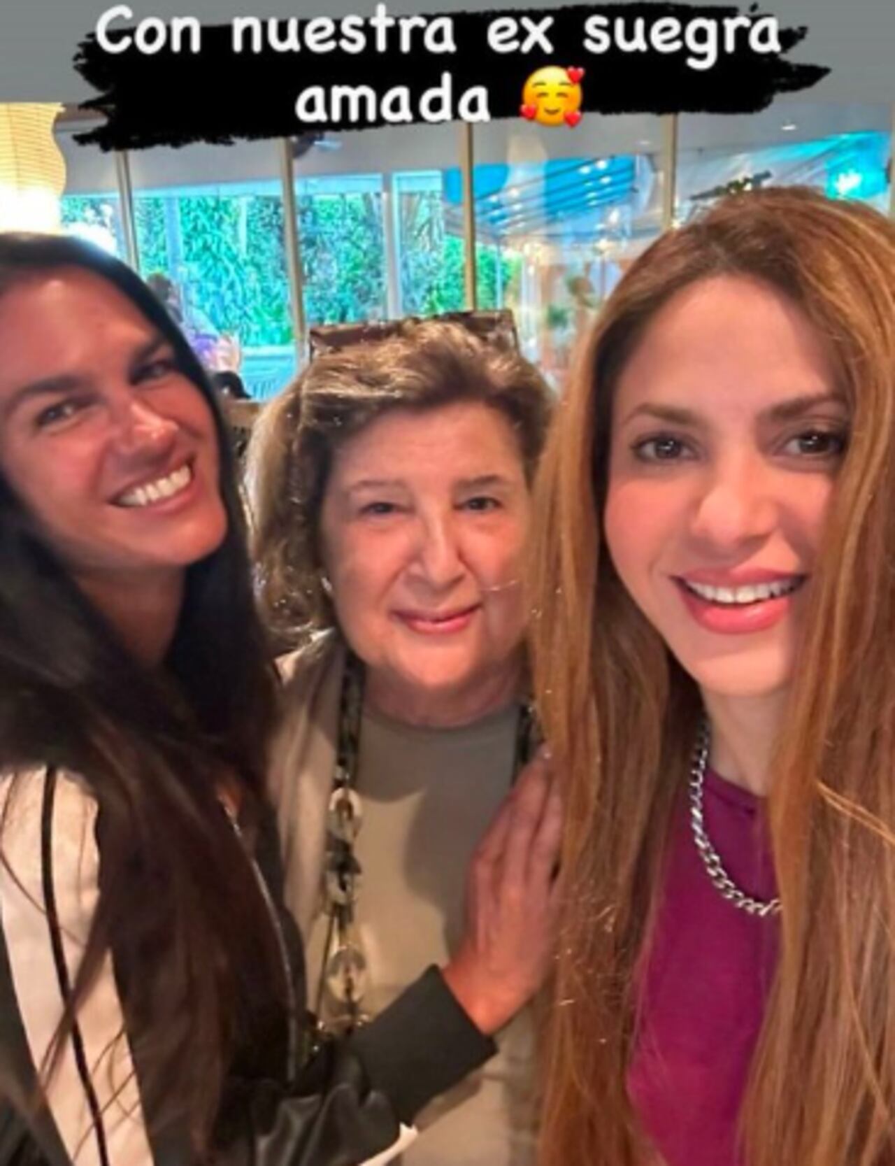 Shakira y su amiga Gabriela Vaca acompañaron a Inés Pertiné, madre de Antonio de la Rua y exsuegra de ambas.