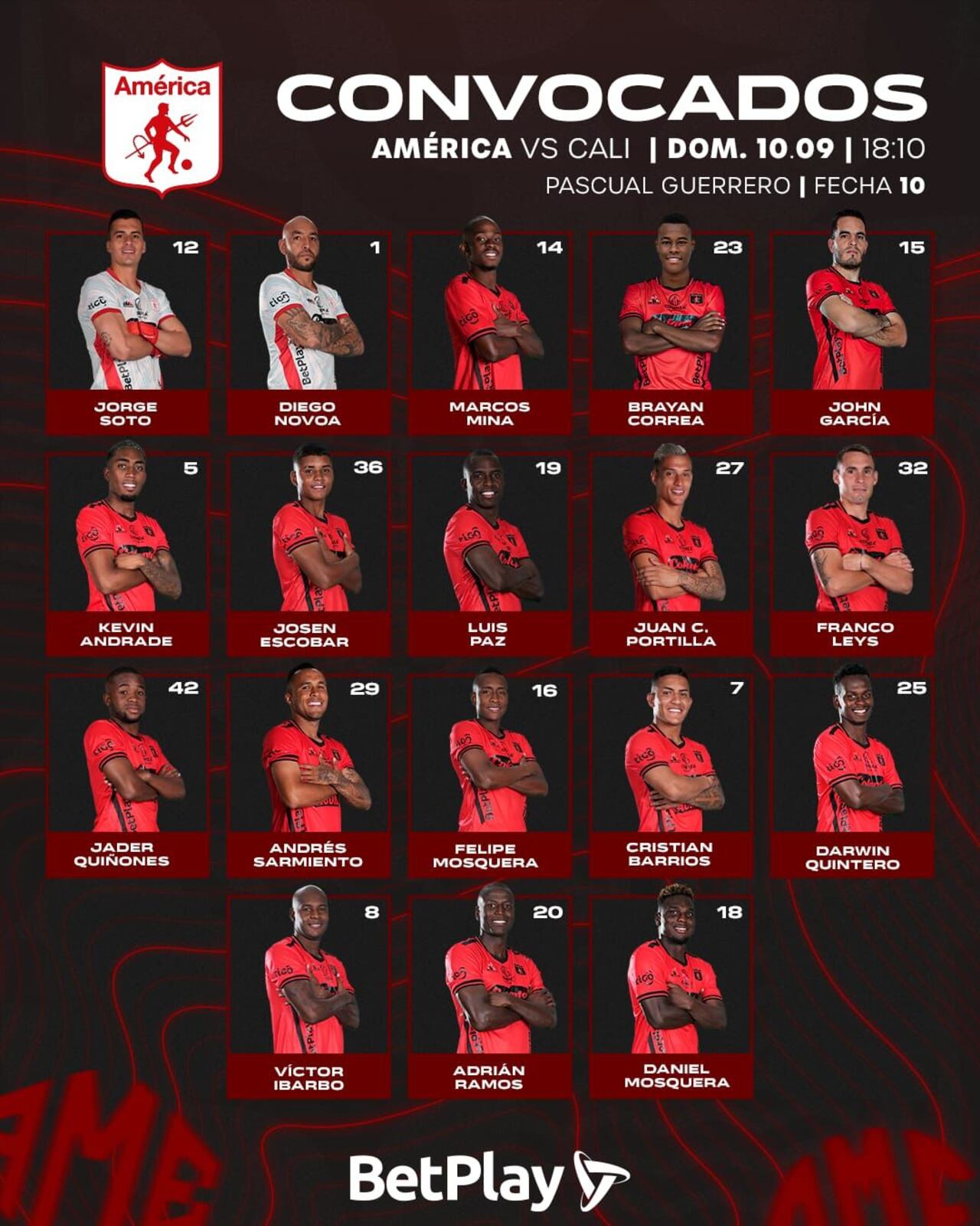 Estos son los convocados por Lucas González para enfrentar al Deportivo Cali en el clásico vallecaucano.