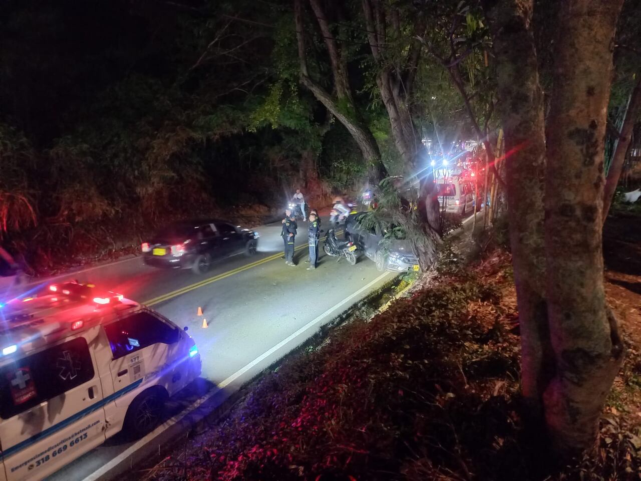 Accidente en la vía al mar este lunes, 19 de octubre