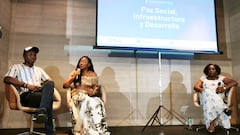 Santiago Valencia y Beatriz Mosquera. Panelista Milady Garcés, líder en Desarrollo Económico, Empresarial y Territorial del Pacífico Colombiano y expresidenta de la Cámara de Comercio de Buenaventura.