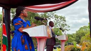 La vicepresidenta de Colombia, Francia Márquez en medio de su intervención en Nairobi.