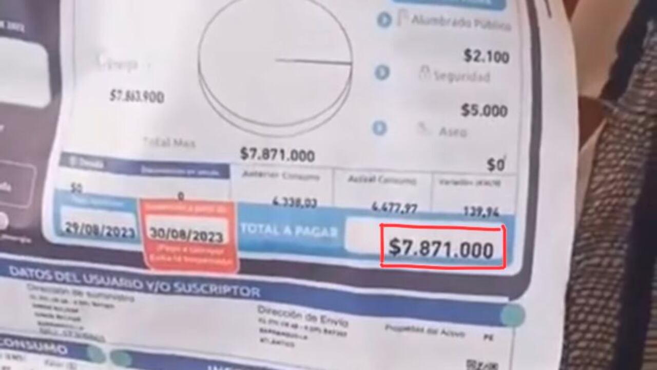 Recibo de energía llegó por 7 millones en Barranquilla