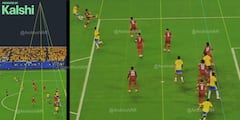 Dávinson Sánchez celebró de inmediato su cabezazo al fondo de la red, pero la alegría de la Selección Colombia duró apenas unos segundos tras la decisión del juez de línea.