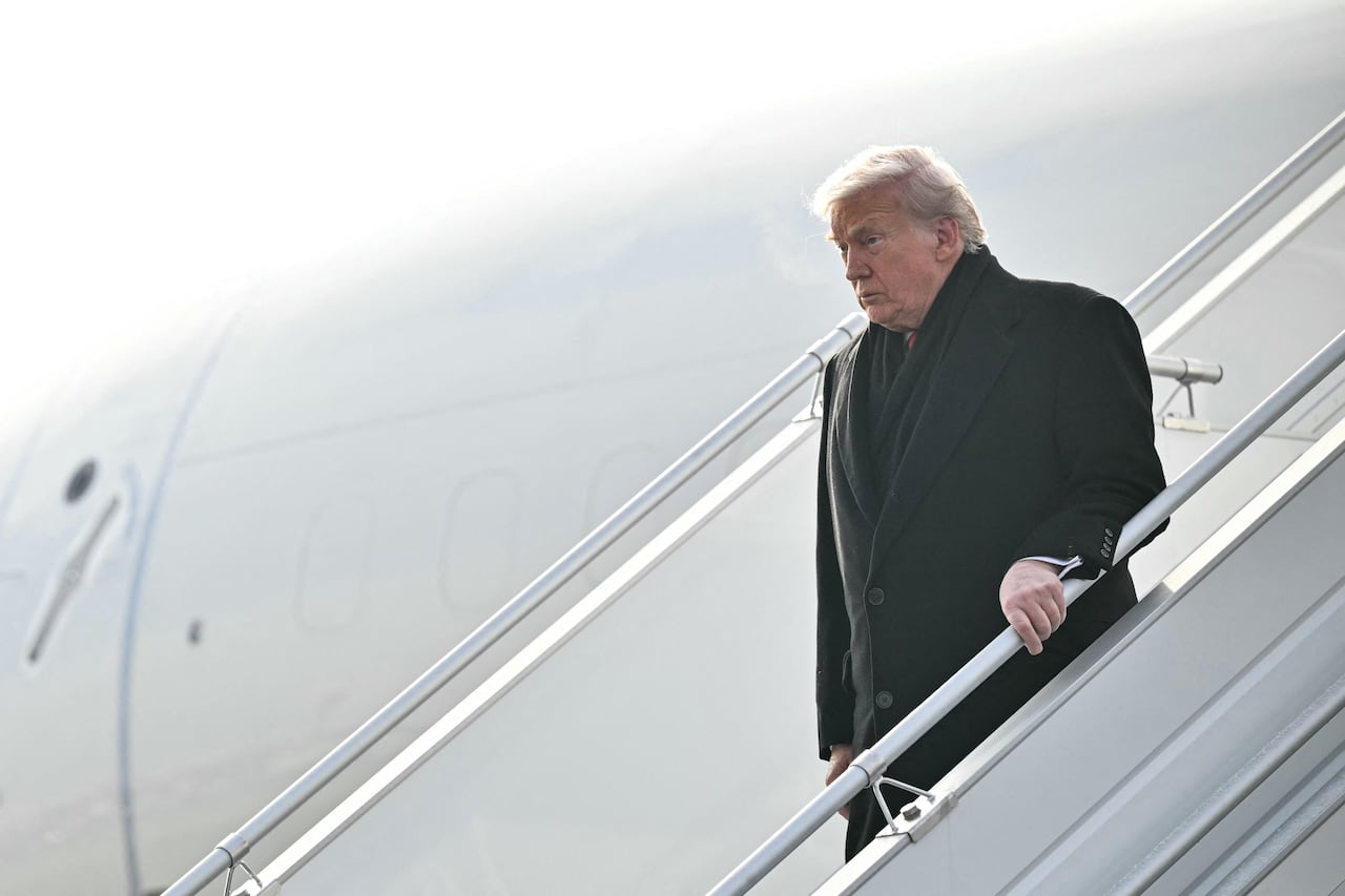 Donald Trump en su llegada a Suiza para asistir a la cumbre de Davos.